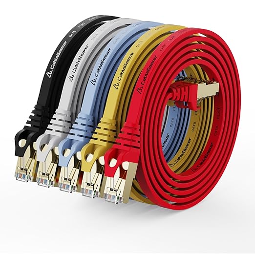 CableGeeker Cat 8 Ethernet Cable 3FT 5 Pack Multi Color, 40Gbps 2000Mhz High by CableGeeker
