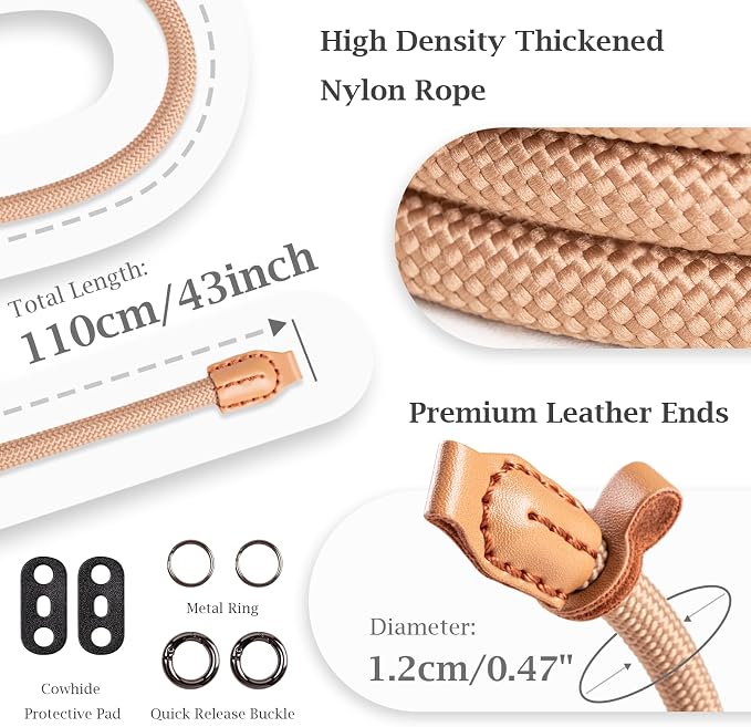 VOVMOEYA Nylon Braided Camera Rope Strap, Camera Neck Shoulder Strap - Image 2
