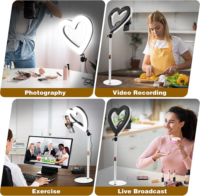 Ring Light for Desk, Heart Tabletop Light - Image 5