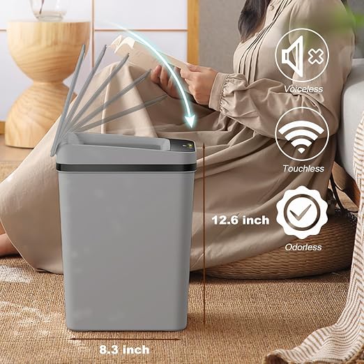 Yatmung 2 Pack - 2.5 Gallon Motion Sensor Bathroom Trash Can - Slim Smart Trash - Image 5