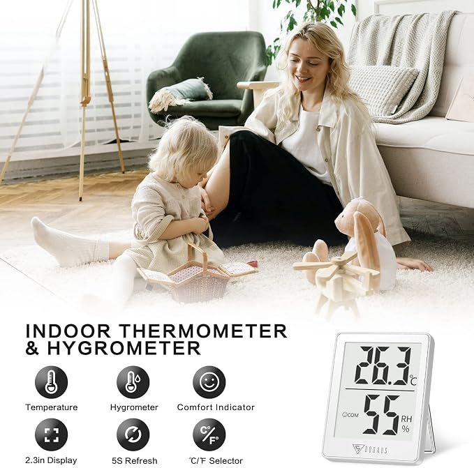 DOQAUS Indoor Thermometer, Humidity Gauge Room Thermometer - Image 2