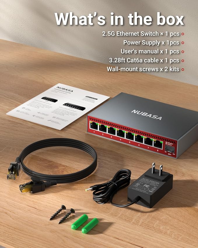 8-Port 2.5Gb Switch with 10Gb SFP+ Slot, Less Heat Unmanaged Multigig Ethernet - Image 8