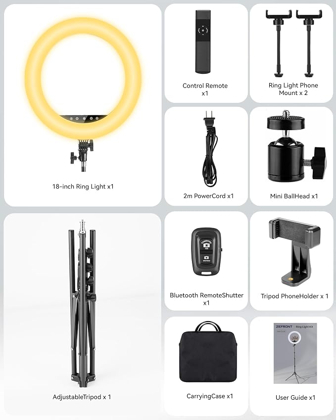 2026 Professional 18 inch LED Ring Light Kit - Image 7