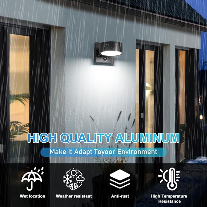 Motion Sensor Outdoor Lights, Aluminum Outdoor Wall Sconce, LED Porch Lights - Image 5