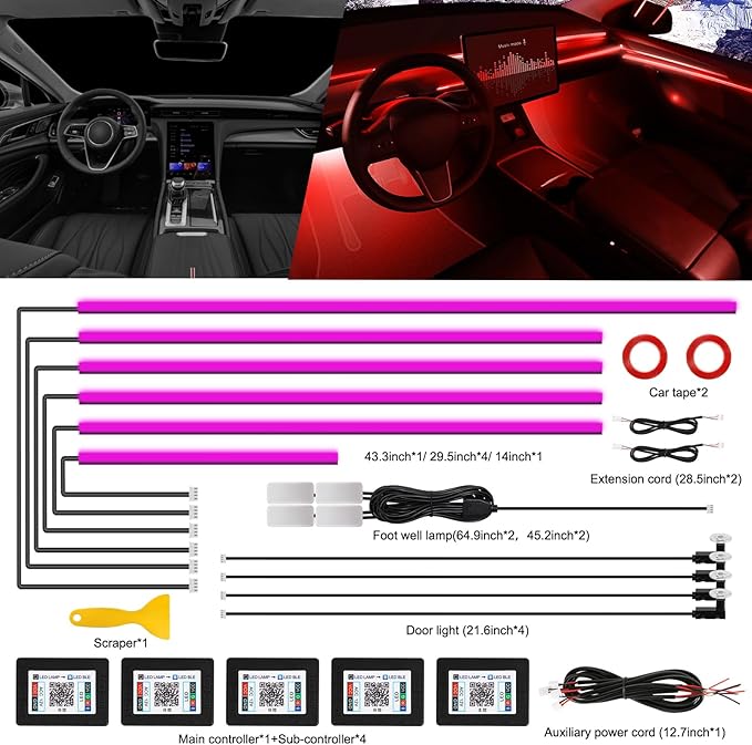 Acrylic Interior Car LED Strip Light - Image 2