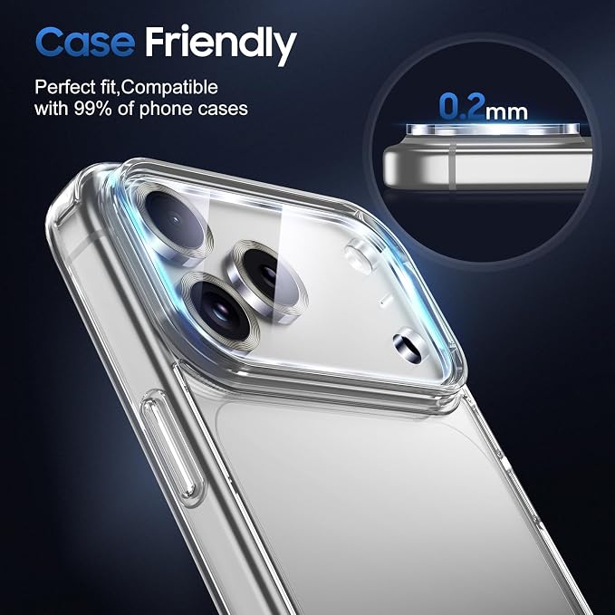 UniqueMe 3 Pack Compatible for iPhone 17 Pro Max Camera Lens Protector - Image 6