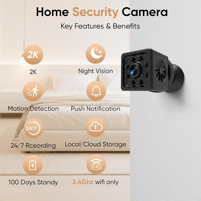 Upgraded 2K Mini Hidden Surveillance Camera, Home or Office Spy Camera - Image 4