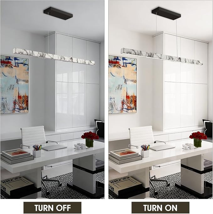 Linear Pendant Lights for Kitchen Island, 39” Modern LED Chandelier for Dining - Image 7