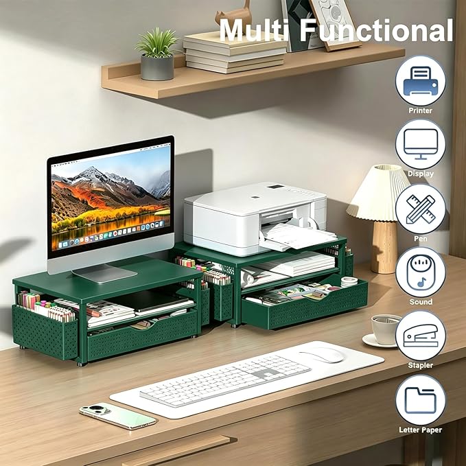 Spacrea Desk Organizer and Accessories, Computer Monitor Stand Riser - Image 6