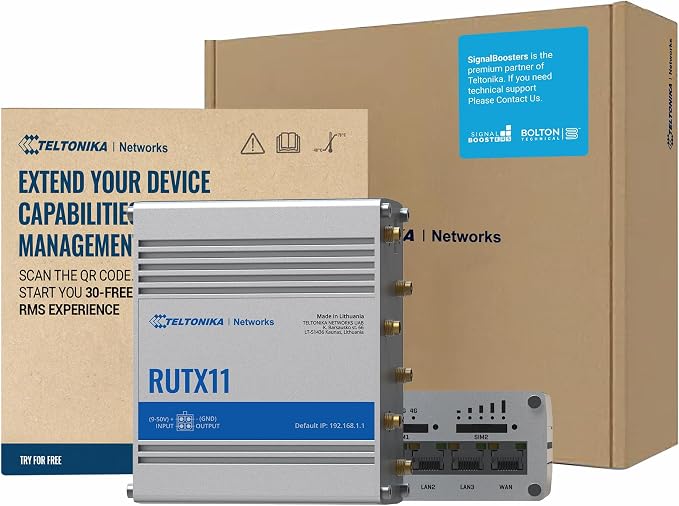 Teltonika RUTX11 Industrial Cellular WiFi Router Dual SIM Card Slot - 4G LTE by BoltonTechnical