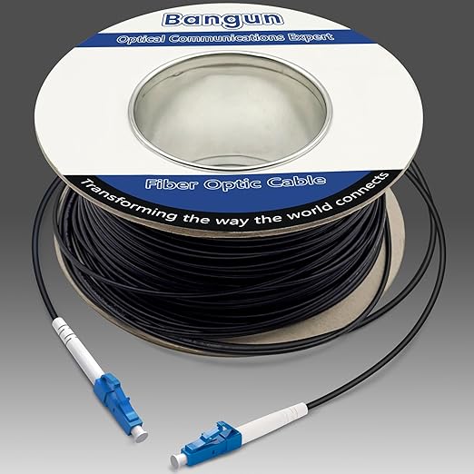 100 Meters LC to LC Outdoor Armored Simplex Fiber Patch Cable, Single Mode by Bangun