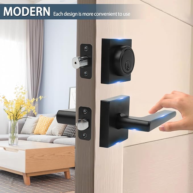 Deadbolt Lock and Door Knob Set, Exterior Door Lock Set - Image 2