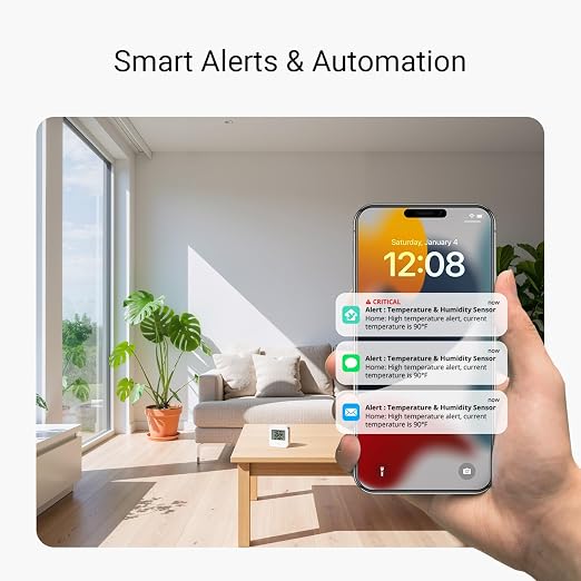 YoLink Smart Temp & Humidity Sensor, LoRa Long Range, 2 Year Battery, Indoor - Image 3
