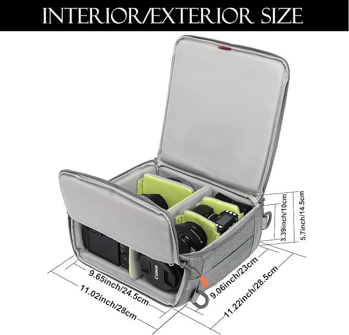 Camera Insert Bag, Shockproof &Pressure-proof Dual Opening Padded Camera Lens - Image 7