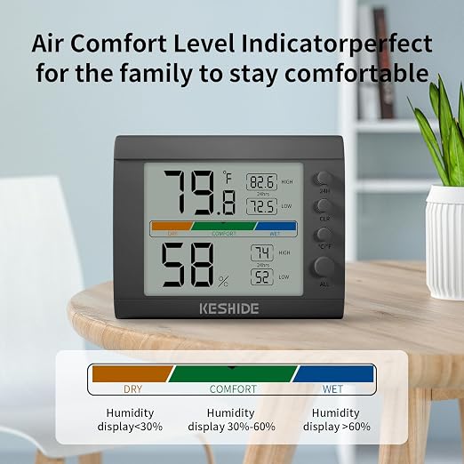 Hygrometer Thermometer Gauge Mini Digital, Monitor Indoor Outdoor Humidity - Image 3