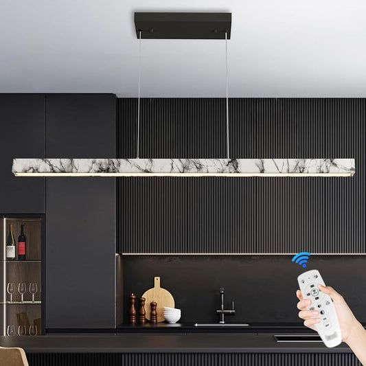 Linear Pendant Lights for Kitchen Island, 39” Modern LED Chandelier for Dining by LUMIFLYModernChandelier