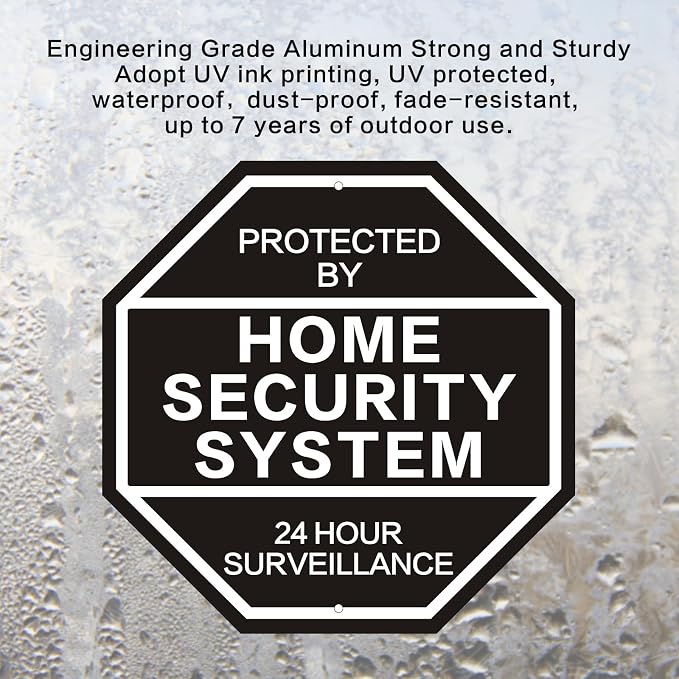2Pack 10'' x 10'' Reflective Aluminum Home Security Sign, Weatherproof Yard - Image 3