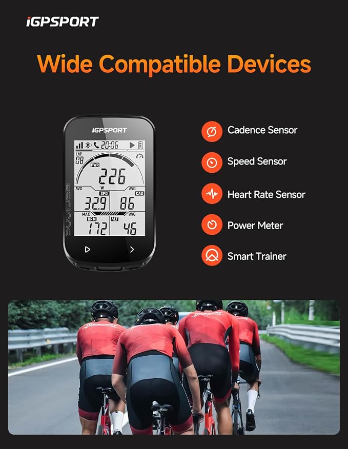 iGPSPORT BSC100S GPS Bike Computer Wireless, 2.6'' LCD Display 40H Rechargeable - Image 6