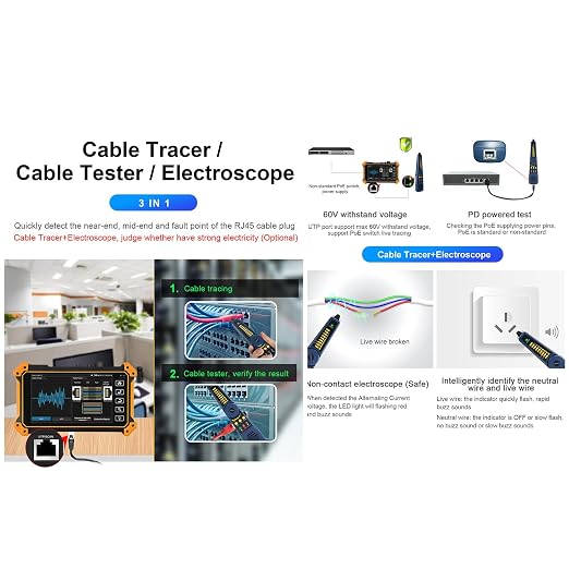 OTDR Fiber Optic Tester, WANLUTECH Fiber Tester 1310/1550nm 28/26dB 5.4 inch - Image 7