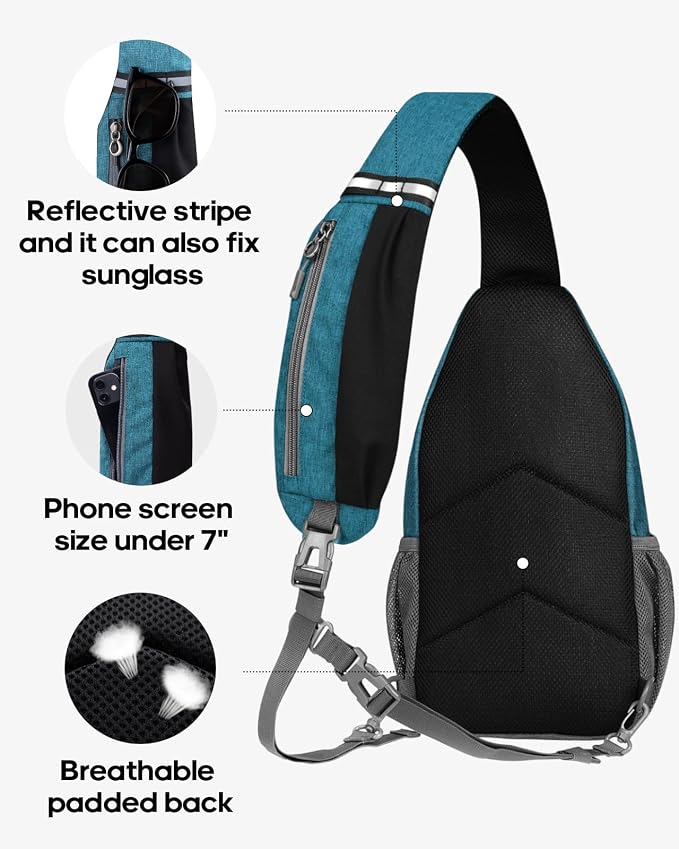 WATERFLY Small Hiking Sling Bag: Crossbody Sling Backpack Chest Bag Daypack - Image 4