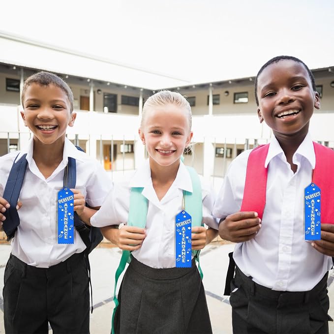 Wavwavw 100 Pcs Perfect Attendance Ribbons Bulk 8" x 2" Prizes Ribbons - Image 6