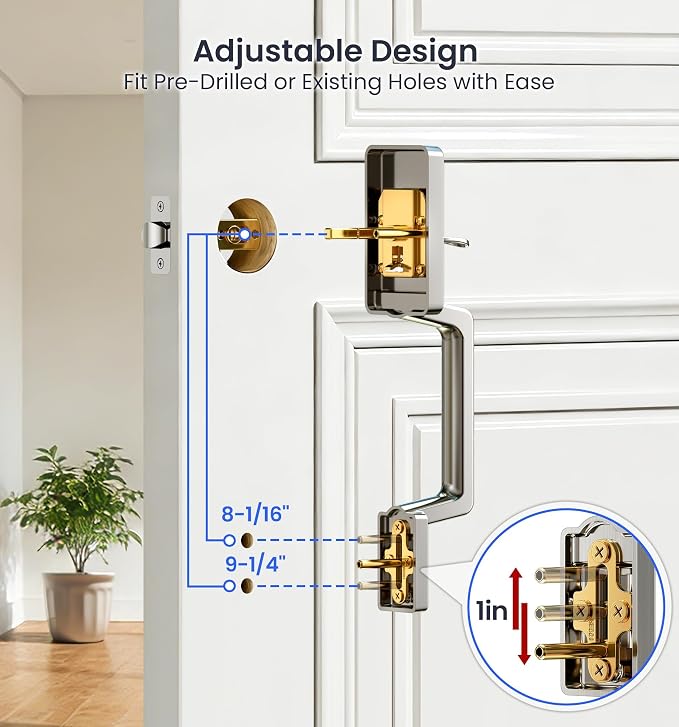 Veise VE017-D Smart Fingerprint Front Door Lock Set, App Control, 8-in-1 - Image 14
