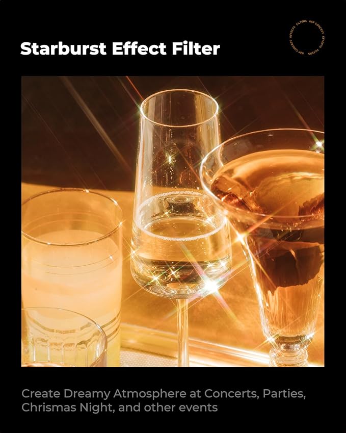 K&F CONCEPT 72mm Variable Star Filter Cross Screen Starburst Filter 4, 8 Points - Image 4