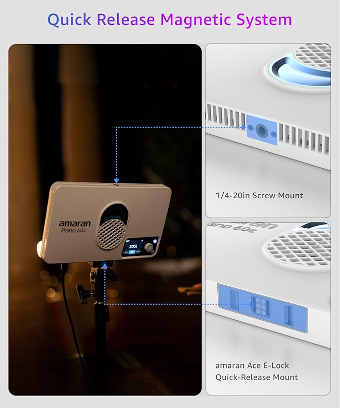 amaran Pano 60c 2-Light Kit Panel Lights, 60W RGBWW Full Color LED Video Studio - Image 6