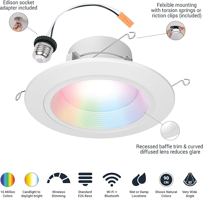 HALO 5/6 in Smart Wi-Fi Recessed LED Downlight Connected by WiZ Pro - Image 2