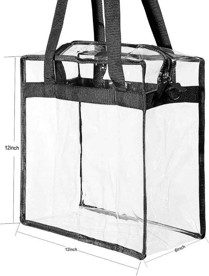 BAGAIL Clear Bags 12x6x12 Stadium Approved Clear Tote Bag - Image 3