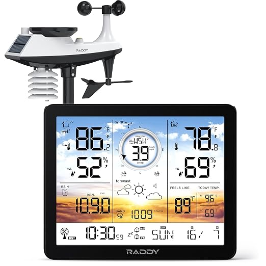 Raddy AG7 Weather Station Wireless Indoor Outdoor Thermometer, 7.4'' Digital by Raddy