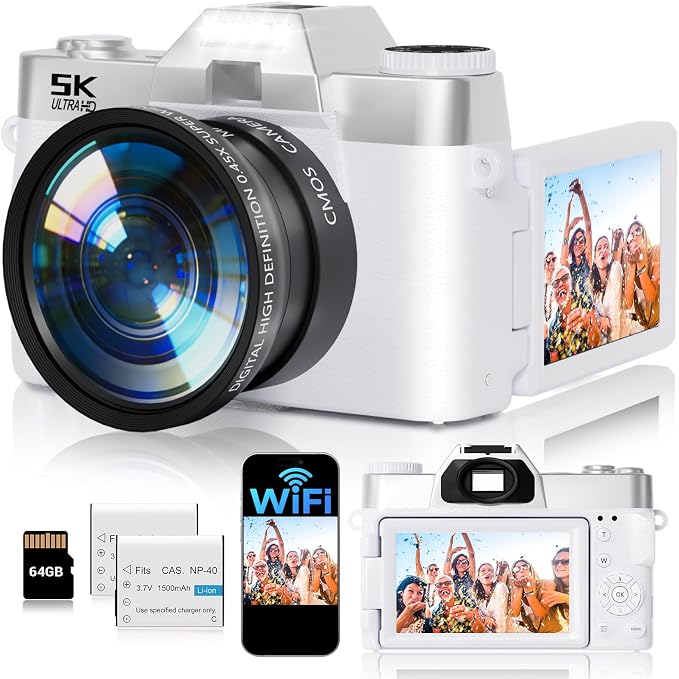 Digital Camera, UHD 75MP 5K for Photography by SMARTKLIK