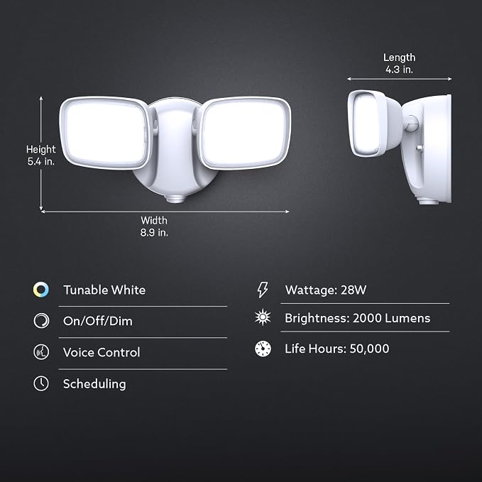Smart WiFi Dual Head LED Flood Light - Image 2