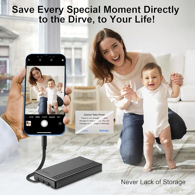 2TB External Hard Drive for iPhone & iPad, Windows Computer, USB C Android - Image 5
