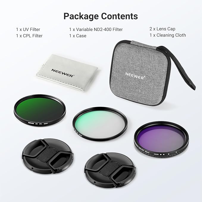 NEEWER 43mm Variable ND + CPL + UV Filter Kit - Image 9