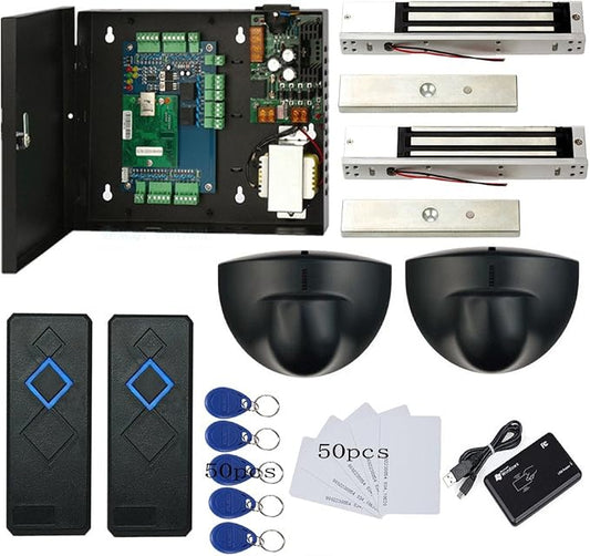 TCPIP 2 Doors Magnetic Lock Access Control Systems Request to Exit Detector by MENGQI-CONTROL