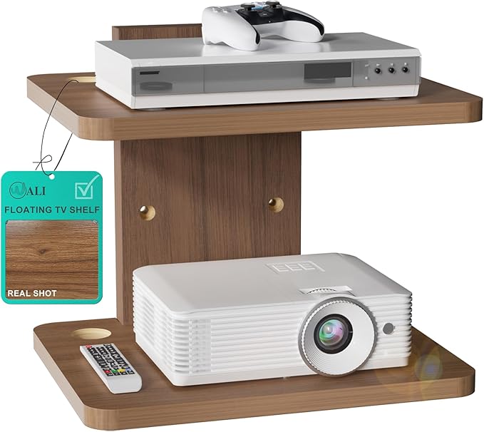 WALI Floating TV Shelf, 2 Tier Projector Shelf by WALI