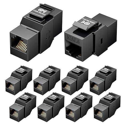 Cable Matters 10-Pack 10Gbps Cat6 Keystone Coupler, RJ45 Keystone Jack by CableMatters