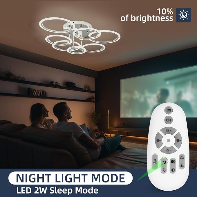 7-Ring Modern LED Flush Mount Ceiling Light - Image 7
