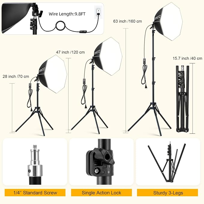 2PACK Professional Softbox Lighting Kit, Continuous Lighting - Image 4