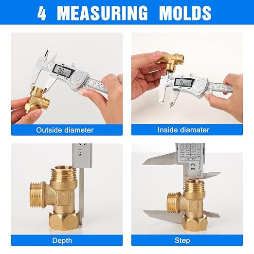 Digital Caliper, Adoric Caliper Measuring Tool 0-6" Stainless Steel Vernier - Image 4