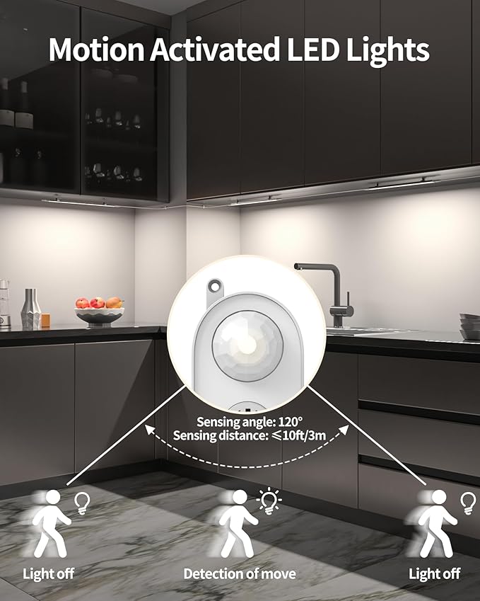 ASOKO Motion Sensor Dimmable Led Under Cabinet Lighting Plug in - Image 6