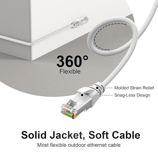 Jadaol Cat6a Ethernet Cable 1 ft 10 Pack, Slim 10G 550MHz 28AWG Patch Cable - Image 5