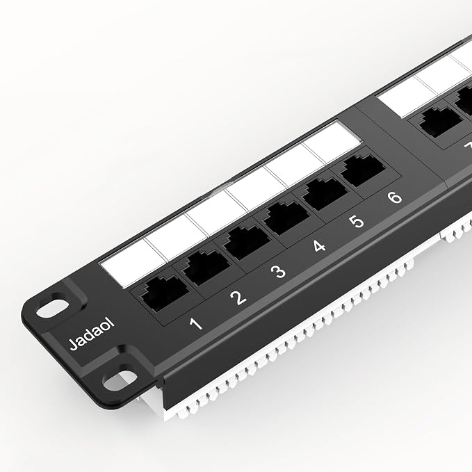 Jadaol 24 Port Cat6 Patch Panel, 1U 19 Inch Rackmount Punch Down Network Panel by Jadaol