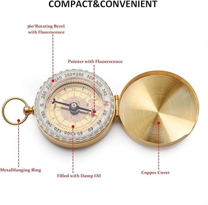 Camping Survival Compass Metal Compass Kids Compass - Image 4