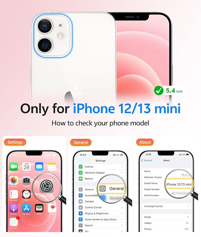 FNTCASE for iPhone 13 Mini Case: for iPhone 12 Mini Case Translucent Matte - Image 2