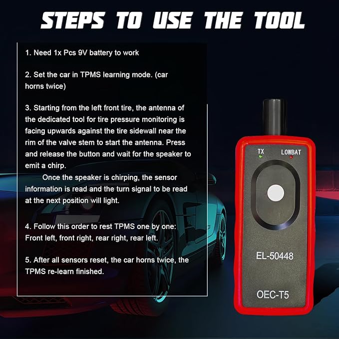 AICEL TPMS Relearn Tool for Car Tire Sensor, EL-50448 Tire Pressure Monitor - Image 5