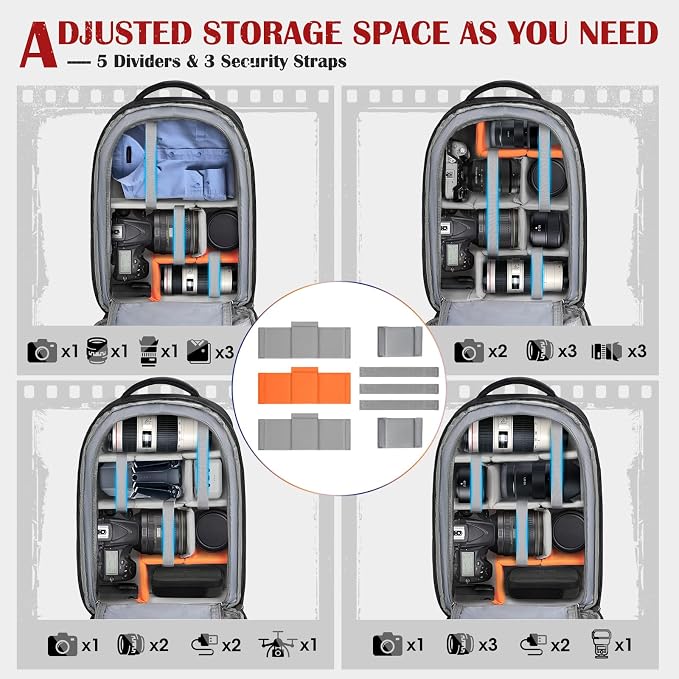 SDYSM Camera Backpack, Hardshell DSLR/SLR Camera Bag - Image 3