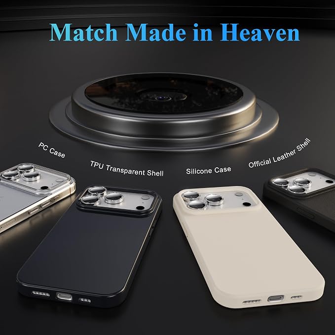 YWXTW Camera Lens Protector for iPhone 17 Pro/iPhone 17 Pro Max, Tempered Glass - Image 6