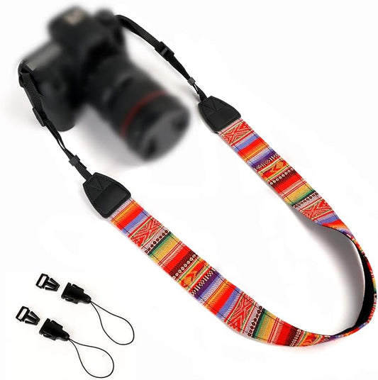 Camera Strap Canvas Rainbow Shoulder Strap by WANBY